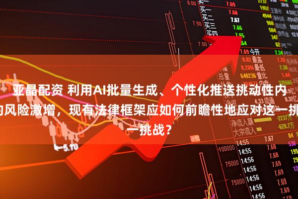 亚晶配资 利用AI批量生成、个性化推送挑动性内容的风险激增，现有法律框架应如何前瞻性地应对这一挑战？