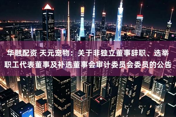 华融配资 天元宠物：关于非独立董事辞职、选举职工代表董事及补选董事会审计委员会委员的公告
